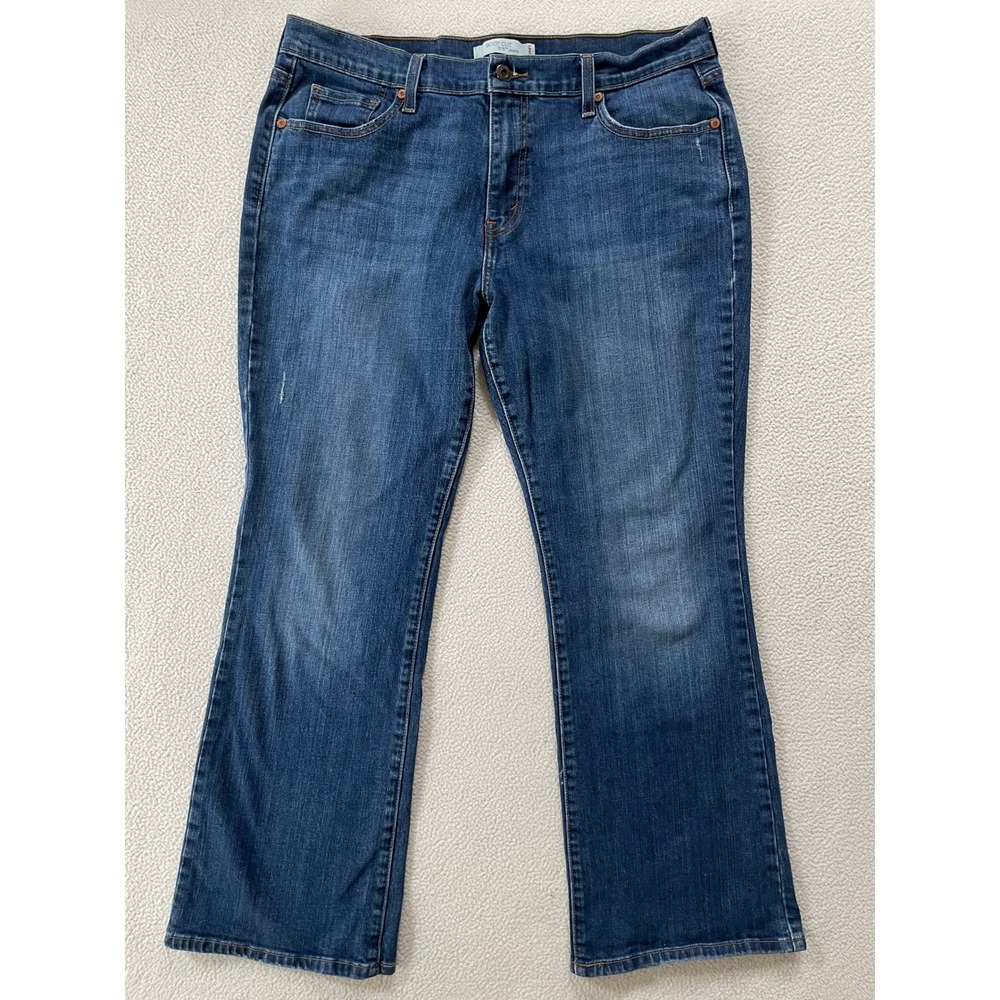 Levi's Womens 14 Jeans Blue 515 Bootcut Mid Rise Flap Pocket Distressed